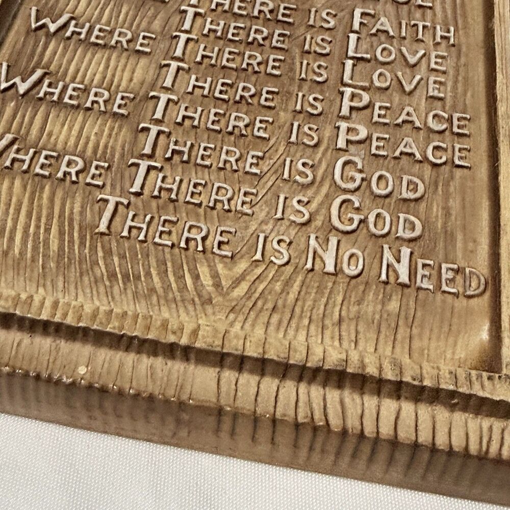Vintage Victoria Ceramics Wall Plaque With Poem The House Beautiful “Faux Wood” - Picture 4 of 14